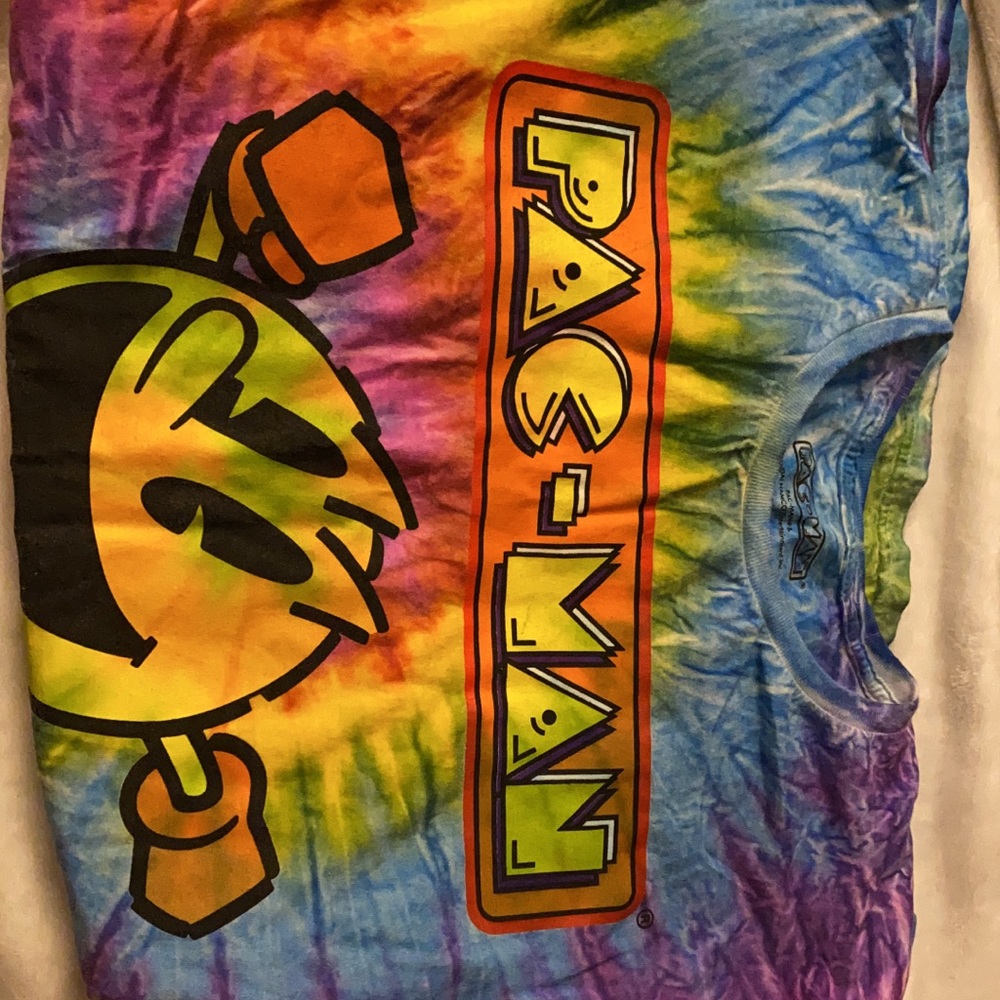 Tie dye vintage pac man tshirt